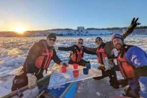 Quebec City: Solnedgang på iskano med badstue