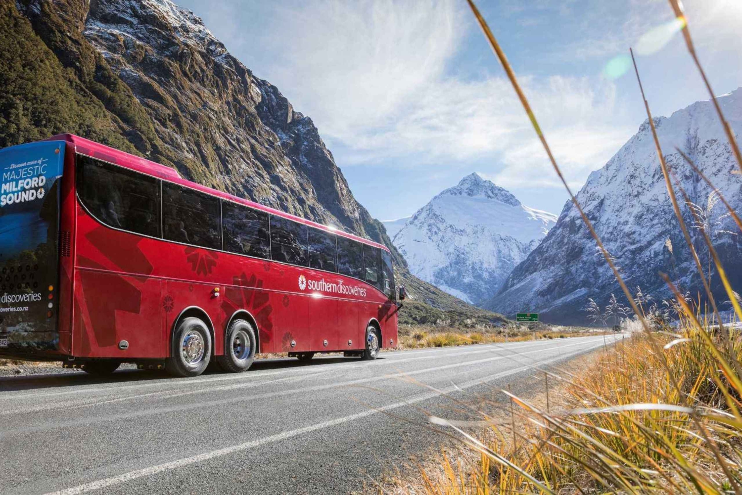 Desde Queenstown: autobús, tour por una granja y crucero por Milford