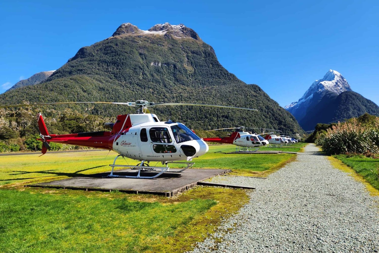 Vol panoramique en hélicoptère dans le détroit de Milford avec atterrissage