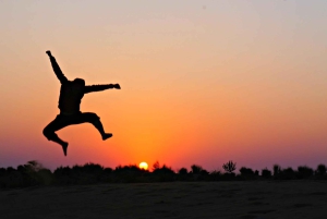 Lycklig halvdags kamelsafari med solnedgång och musikalisk kväll