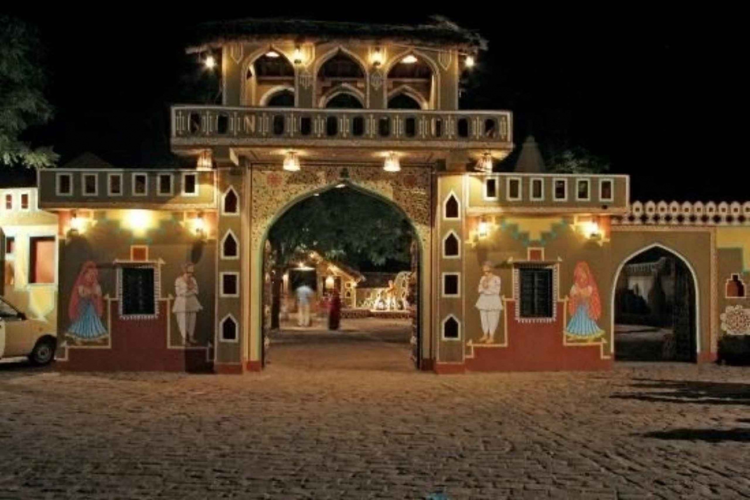 Excursão noturna a Jaipur - cultura do vilarejo de Chokhi Dhani com jantar