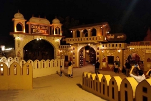 Jaipur kvällstur Chokhi Dhani bykultur med middag