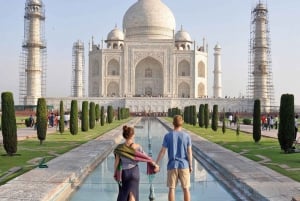 Från Jaipur: Privat guidad dagsutflykt till Taj Mahal och Agra Fort