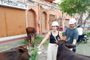 Jaipur: Ochtendfietstour met gids en culinaire tour