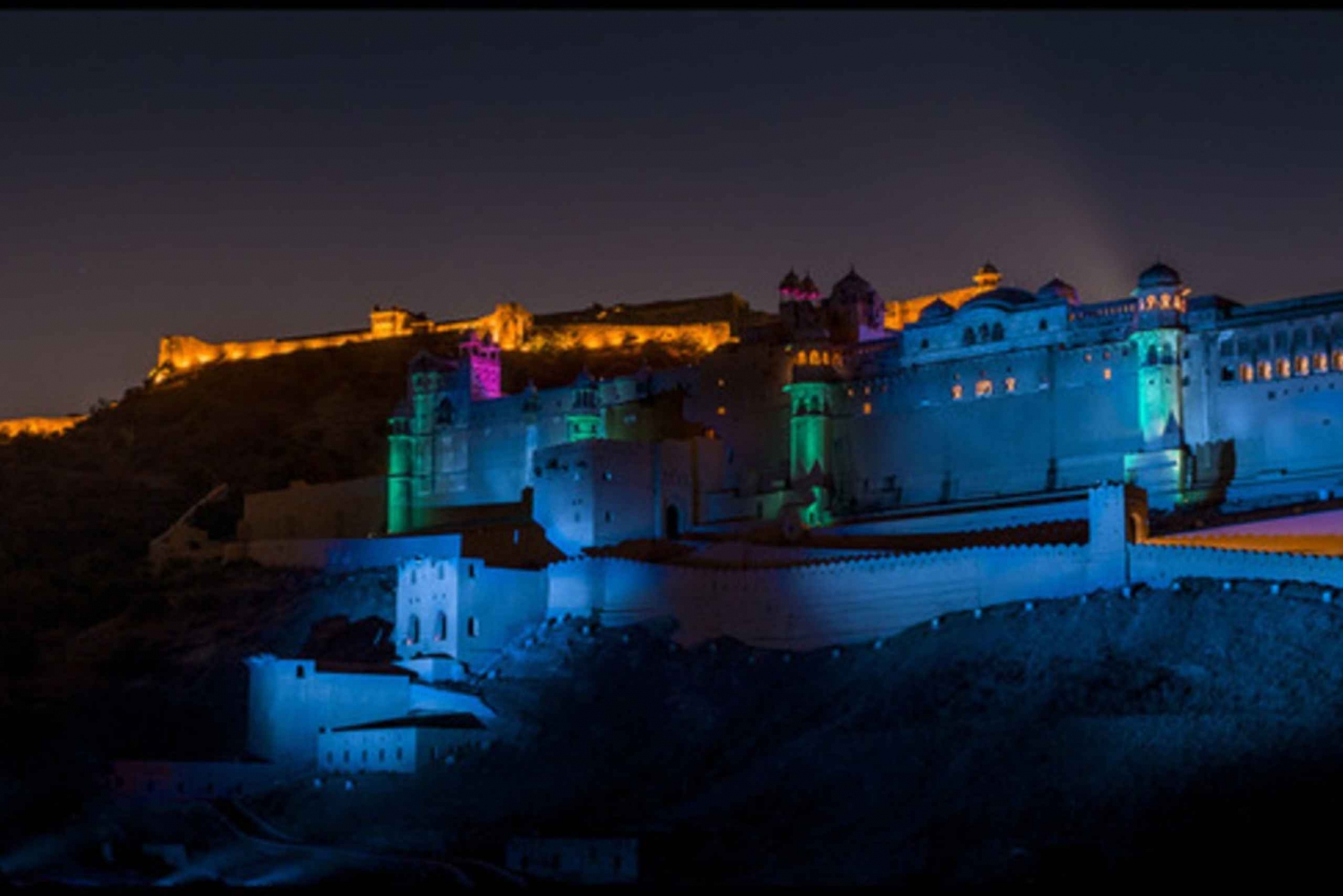 Jaipur Amber Fort lys- og lydshow med middag