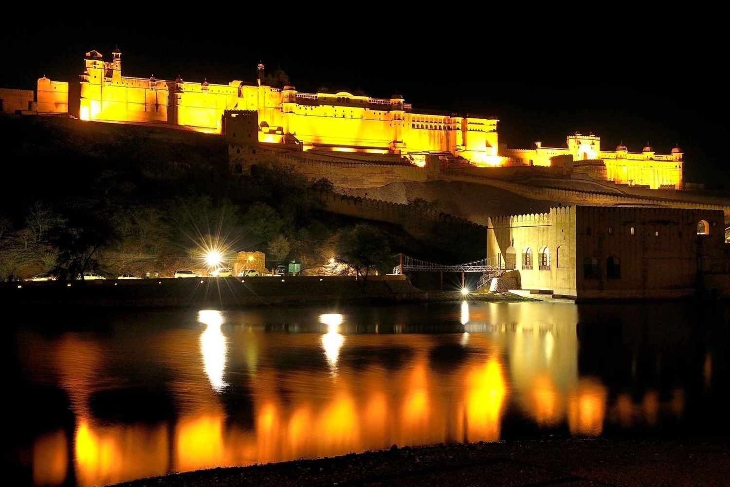 Jaipur: Amber Fort lys- og lydshow med middag