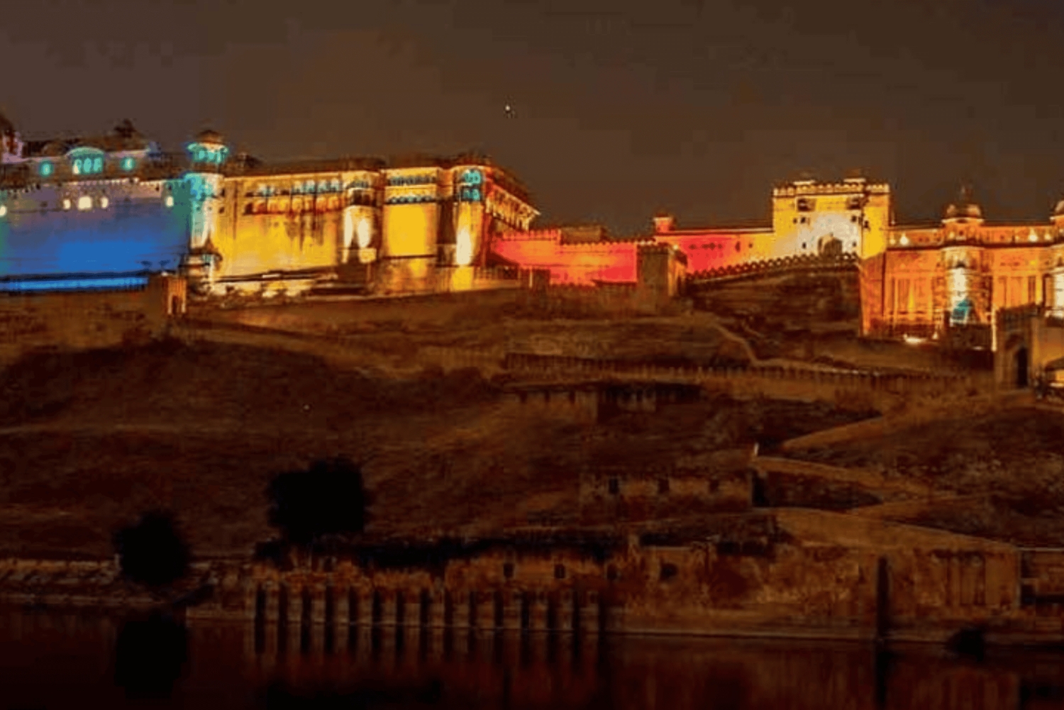 Jaipur: Amber Fort lys- og lydshow med middag