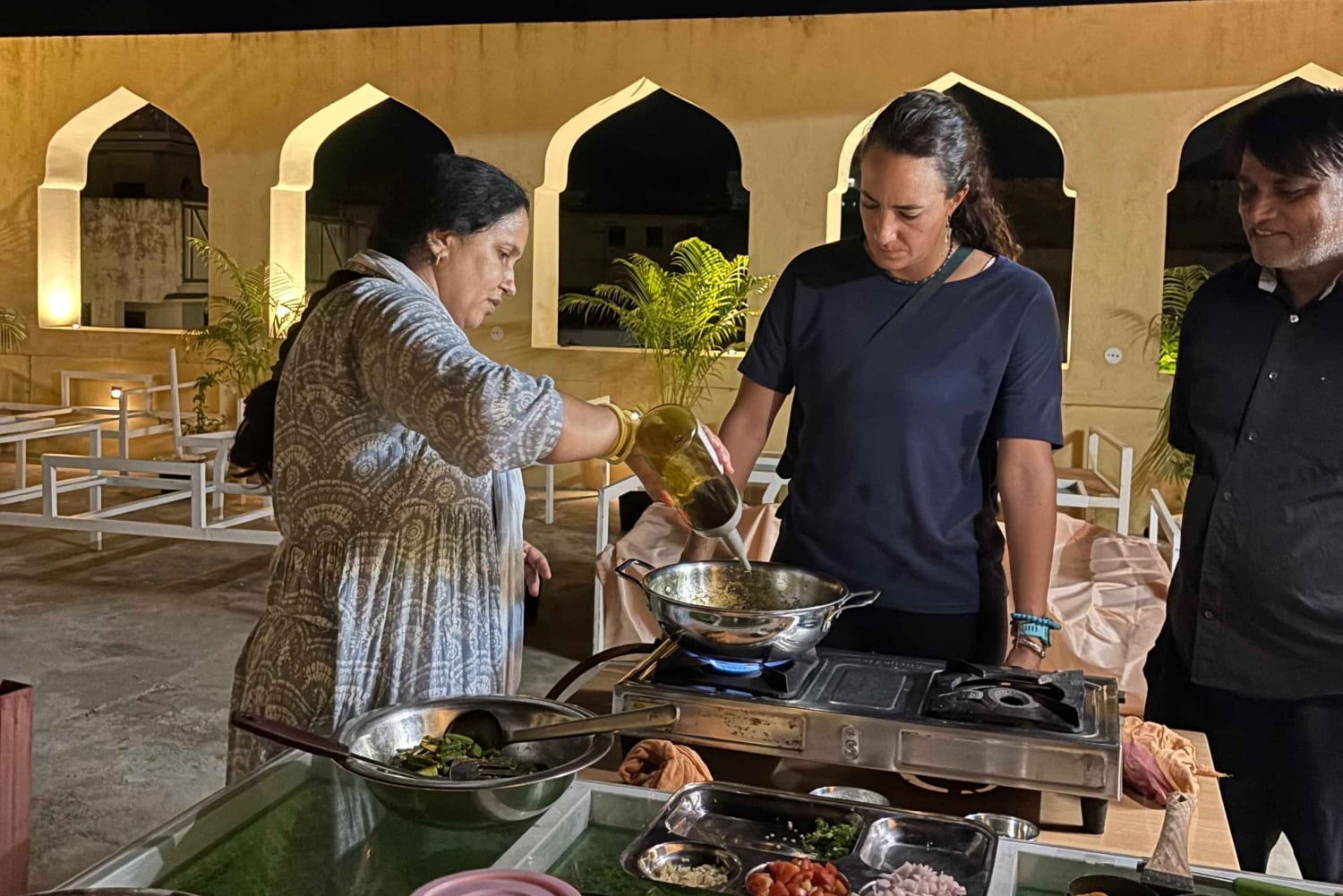 Jaipur : cours de cuisine sur le toit du fort d'Amer avec dîner