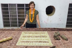 Jaipur: blokktrykkverksted i Bagru-landsbyen