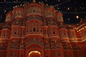 Jaipur: City tour noturno em um jipe aberto