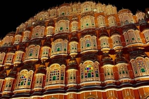 Jaipur: City tour noturno em um jipe aberto