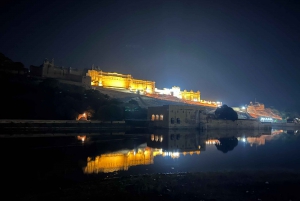 Jaipur: Visita guiada nocturna con degustación de comida opcional