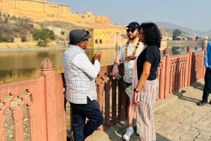 Jaipur halvdagstur Amer Fort, Jal Mahal och Stepwell