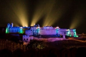 Jaipur: Pokaz światła i dźwięku z kolacją w Bursztynowym Forcie