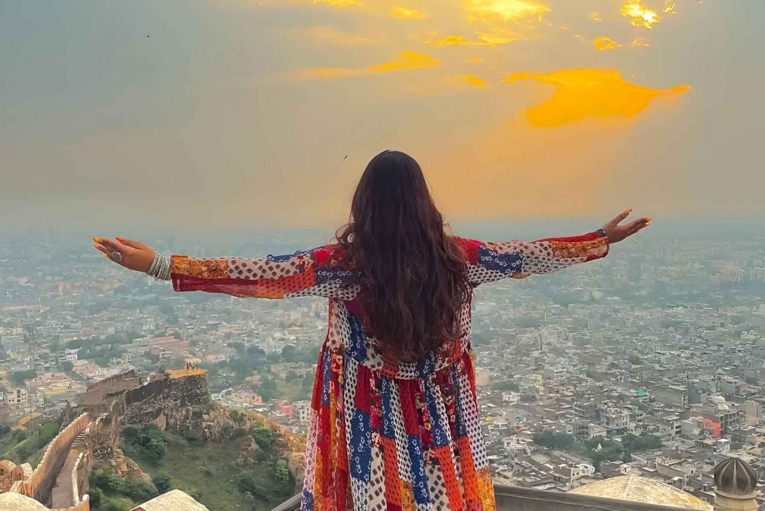 Jaipur : visite du fort d'Amer, Panna Meena et coucher de soleil à Nahargarh