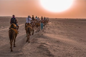 Bezienswaardigheden in Jaislamer met zonsondergang, kameel- en woestijnsafari