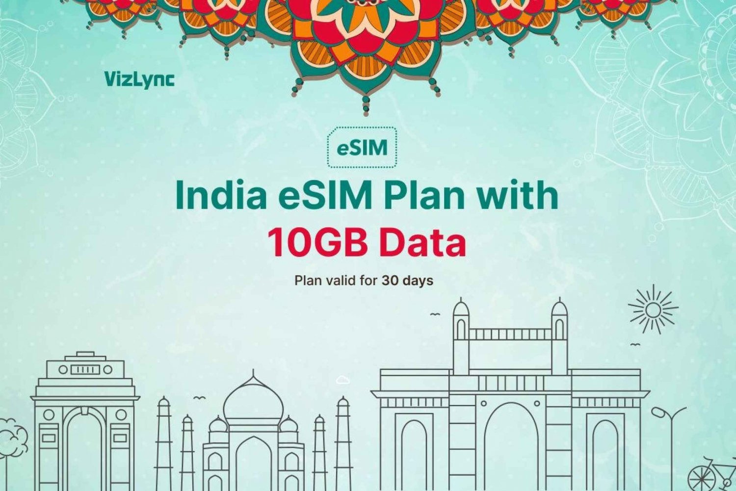 Plan de datos eSIM India con Internet superrápido para viajar
