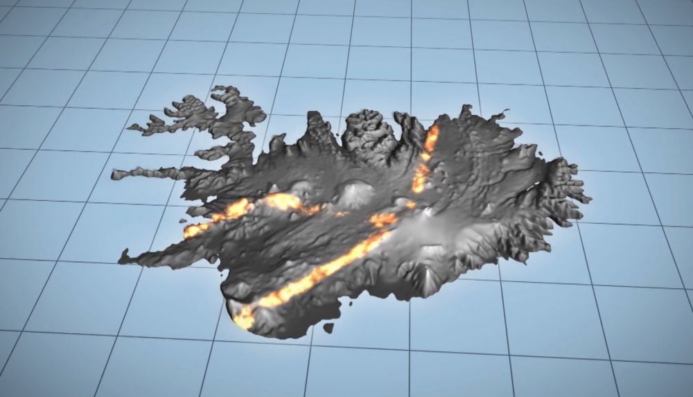 NOTE: Not an actual photo. Iceland is not constantly on fire. (It