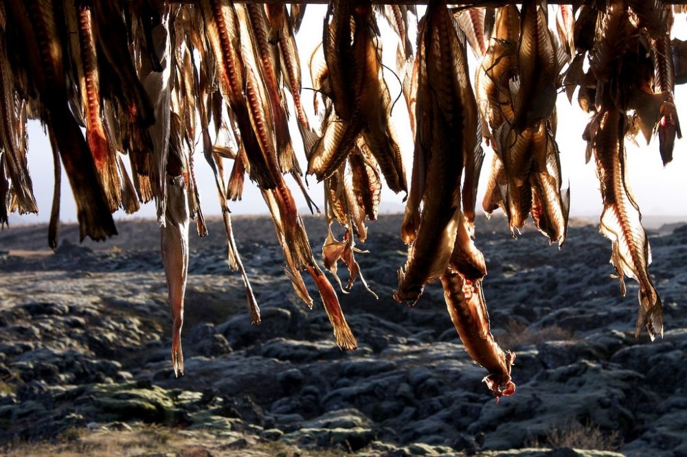 The process of wind-drying taking place. 