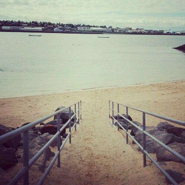 NauthÃ³lsvÃ­k beach in ReykjavÃ­k - fancy a dip?