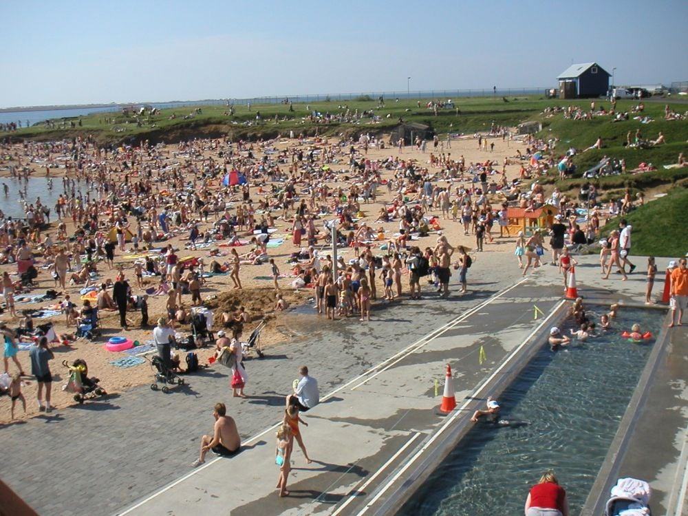 NauthÃ³lsvÃ­k Geothermal Beach is a great place to spend a sunny day