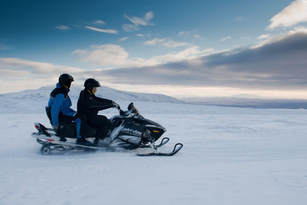 Awsome Snowmobiling Adventure on Langjokull glacier near Gullfoss on the Golden Circle