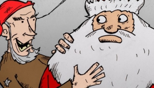 Santa Clause/Yule Lad entertaining children at the Christmas Village in Reykjavik