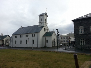 The Cathedral in Reykjavik by Austurvollur