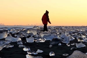Excursão exclusiva de um dia à Diamond Beach e à geleira Jökulsárlón