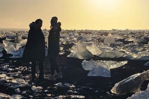 Excursão exclusiva de um dia à Diamond Beach e à geleira Jökulsárlón