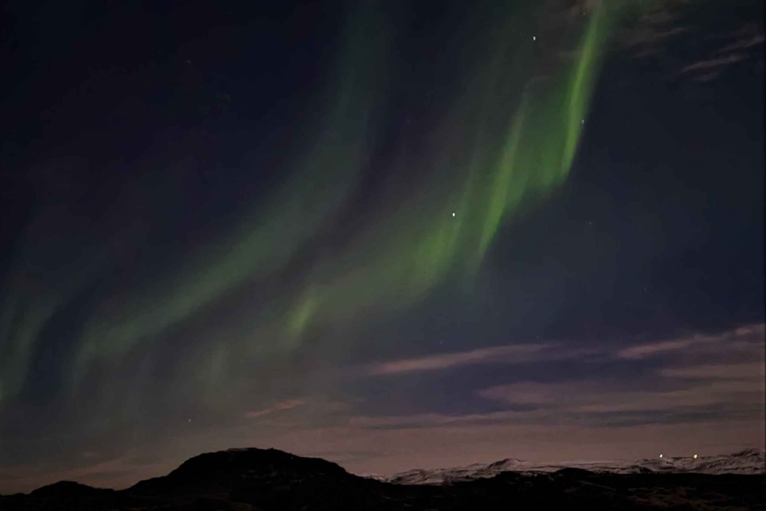 Da Reykjavík: osserva l'aurora boreale con snack e bevande