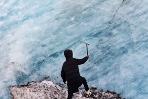 Caminhada no Glaciar, Costa Sul da Islândia, Praia Negra e Lagoa do Céu