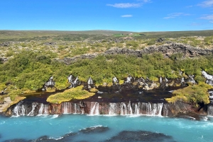 Hraunfossar, Barnafoss+Hvamsvik hot spring Private Tour