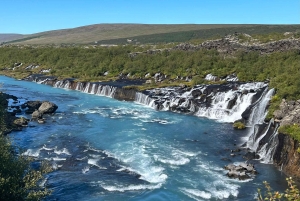 Hraunfossar, Barnafoss+Hvamsvik hot spring Private Tour