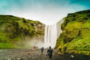 Island: Heldagstur till sydkusten, Black Beach och vattenfall