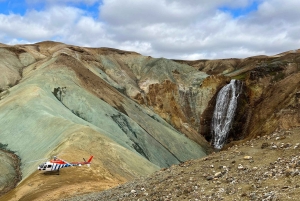 Landmannalaugar: Helikoptervlucht met 3 landingen