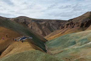 Landmannalaugar: Helikoptervlucht met 3 landingen