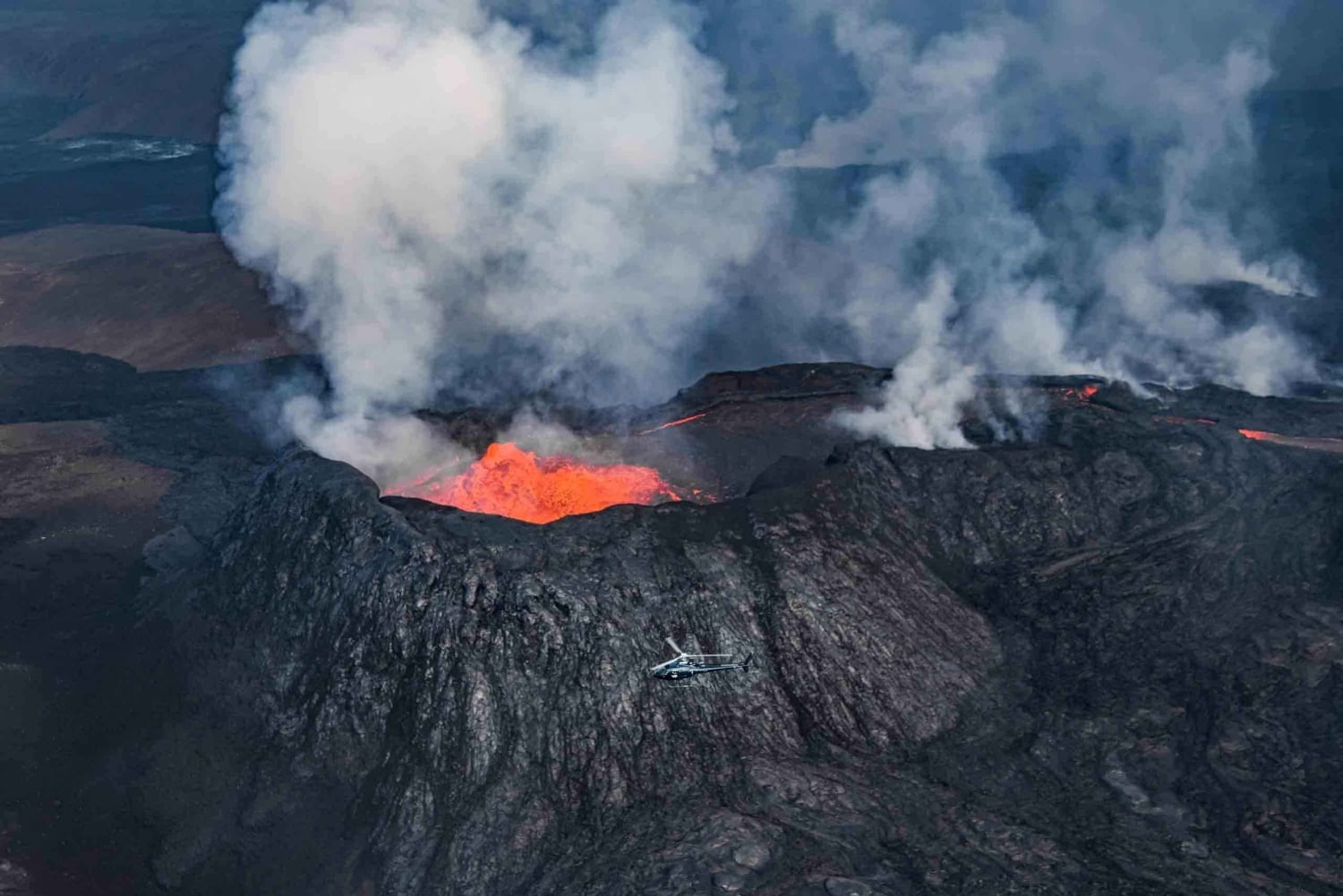 Reykjavik : visite touristique de 45 minutes du volcan en hélicoptère