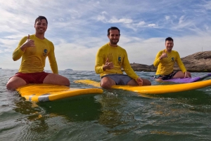 Surf lessons: in Arpoador in Ipanema.
