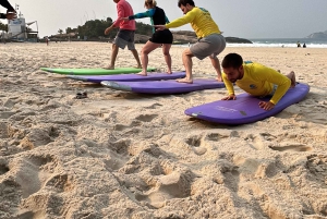 Surf lessons: in Arpoador in Ipanema.