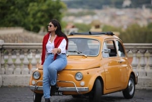 Rom: Stadsvandring i klassisk Fiat 500 med foton
