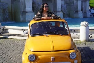 Fiat 500 vintage car tour with pro photographer in Roma