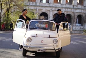 Fiat 500 vintage car tour with pro photographer in Roma