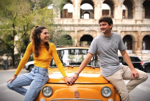 Servizio fotografico professionale con Fiat Cinquecento retrò