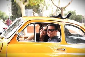 Servizio fotografico professionale con Fiat Cinquecento retrò