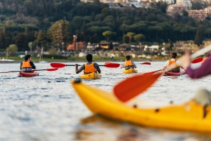 Rome: Popes' Lake, Kayak Tour with Swimming & Roman Pizza