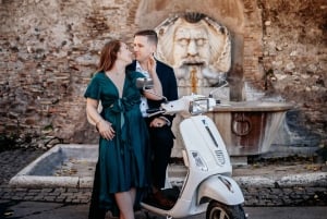 Photo Shoot in Rome with Vespa And Vintage Fiat 500 Options
