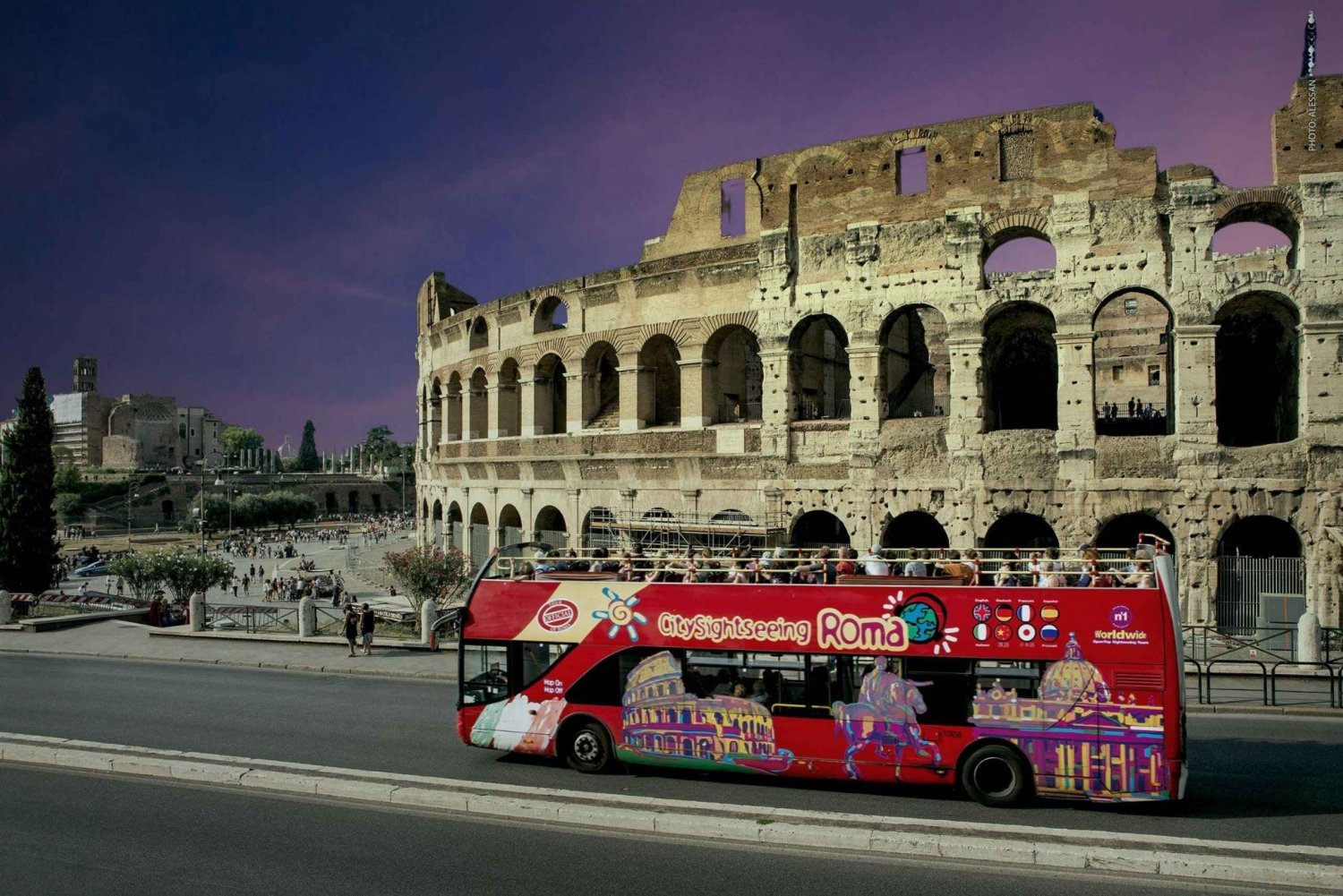 Rome: City Highlights Open-Top Bus Night Tour