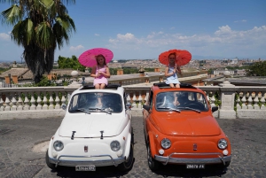 Rome : visite de la ville dans une Fiat 500 rétro avec arrêts photo
