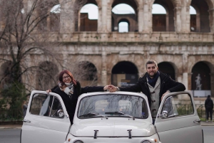 Rome : visite de la ville dans une Fiat 500 rétro avec arrêts photo